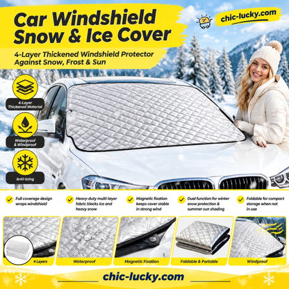 🥳2026 HOT SALE🥳💞50K+ SOLD! ❄️🚗 50% OFF! Magnetic Front Windscreen Cover – all-season frost, snow & ice protection overnight. No scraping, no de-icer – saves time on cold UK mornings! 🛡️✅