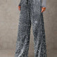 ⏰LAST DAY SALE 50% OFF🥰Women's Sequin Sparkle Wide Leg Pants with Elastic Waistband