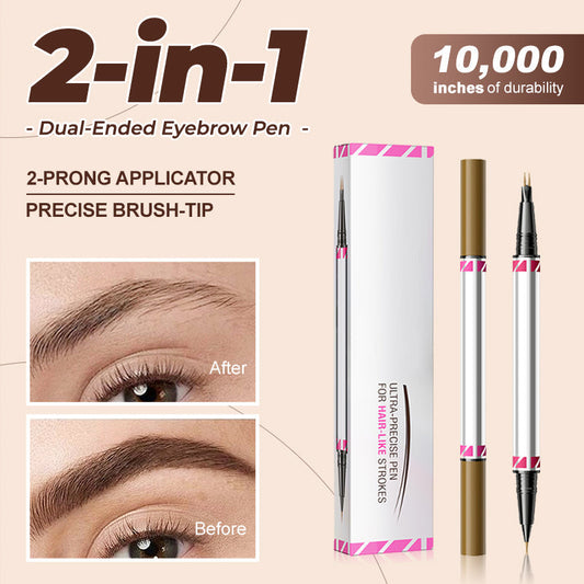 🔥2025 NEW SALES - 50% OFF🔥Double-ended Two-pronged Eyebrow Microblading Pencil with Eyebrow Brush