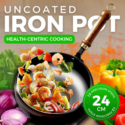 ⏰ Now only 50% off!⌛Uncoated Thick Iron Pot