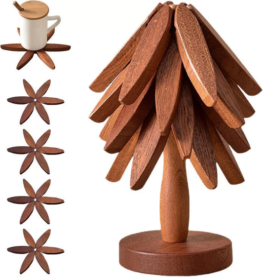 💖Limited sale 50% off💖 Insulated coasters Solid wood coasters in the shape of a Christmas tree