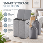 🧺✨ Two-compartment laundry basket with a lid – Removable inner bags, ideal for separating whites and coloureds! 🏠💪