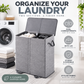 🧺✨ Two-compartment laundry basket with a lid – Removable inner bags, ideal for separating whites and coloureds! 🏠💪