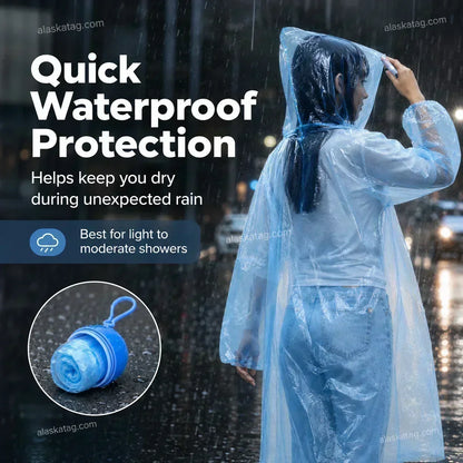 🌧️50% OFF NOW! Pocket‑Size Disposable Raincoat for Unexpected Showers, Compact Ball‑Packaged Waterproof Emergency Poncho, One‑Size‑Fits‑All Lightweight Rain Protection for Travel, Hiking & Outdoor Events