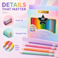 Color Freely, Erase Instantly! 50-Color No-Roll Erasable Pencils