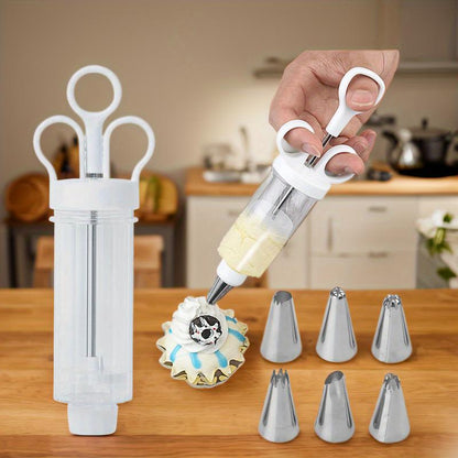 ⏳🔥LIMITED-TIME 50% OFF! ⏰Stainless Steel Cake Decorating Gun Kit – Complete Frosting Piping Set with 18 Tips & Nozzles – Decorate Inside & Out ✨