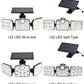 Solar Outdoor Lights 138LED Security Lights,3 Heads Dimmable SpotLights with 3 Modes,IP65 Waterproof