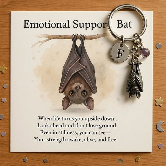 🎅Christmas Gift Idea ￡7.99!!🎁🦇Emotional Support Bat Inspirational Keychain