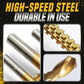 6‑Pcs Titanium‑Coated Twist Drill Bit Set‑ High‑Speed Steel Multi‑Purpose Sawtooth Drill Bits, Cutting & Drilling Combo Tool for Wood, Plastic & Soft Metal DIY Projects