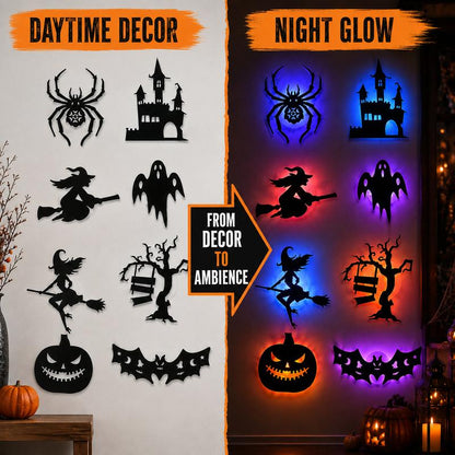 🎃 Battery-Powered Halloween LED Silhouette Wall Decorations