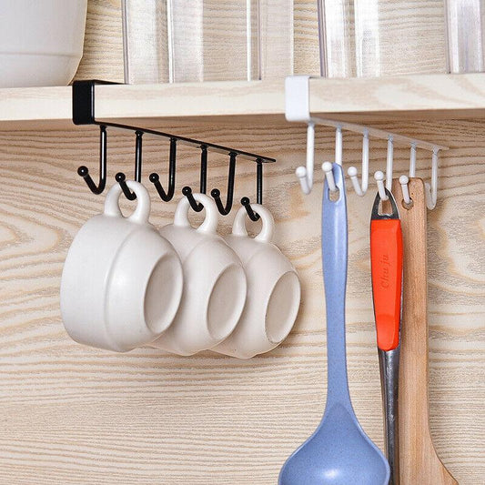 🏠 BUY 2 GET 1 FREE! 🔥 Under Shelf Hanger with 6 Hooks
