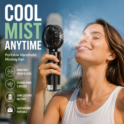 🏆 Last Day Special Price £9.99 ! ❄️Buy more save more🎁Portable Handheld Misting Fan