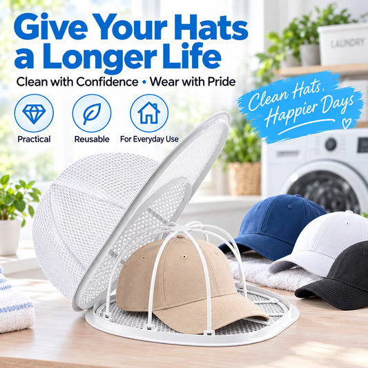 🥳 2026 Best Seller 🥳🧢 Over 50,000 Sold! 💦🏠 50% Off! Baseball Cap Washer Protector – Anti-Deformation Hat Washing Cage ✨