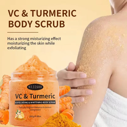 Deeply Nourishing Turmeric Body Scrub Softening Keratin Exfoliating Dead Skin with Cream Balm Salt Liquid Cream Balm Salt Liquid