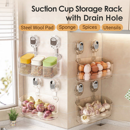 🔥Hot Sale 49% Off🔥Suction Cup Storage Rack with Drain Hole