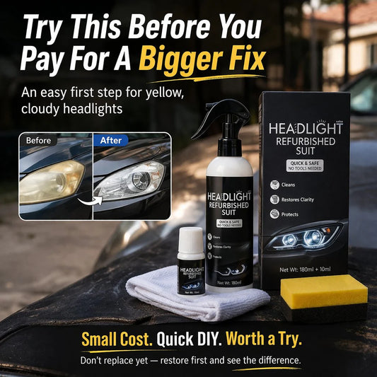 🔥Last Day 50% OFF🔥Headlight Restoration Kit A Quick DIY Fix for Yellow, Cloudy Headlights