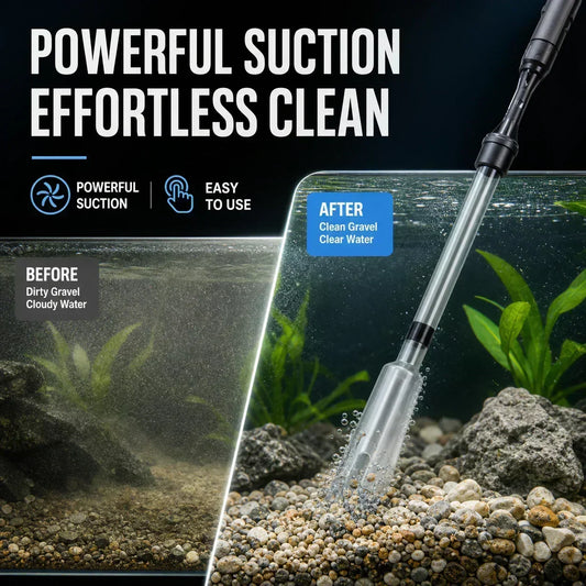 ⏳🐠LIMITED-TIME 50% OFF: Only £14.99!!🐟Electric Aquarium Gravel Cleaner | Electric Fish Tank Siphon Vacuum for Quick Water Change & Sand Cleaning✨