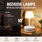 💡🔌 Bedside Lamp with USB & AC Outlets – 50% OFF! 3/4 AC, 2 USB, 1 Type-C – charge devices while you sleep. ⭐🏠
