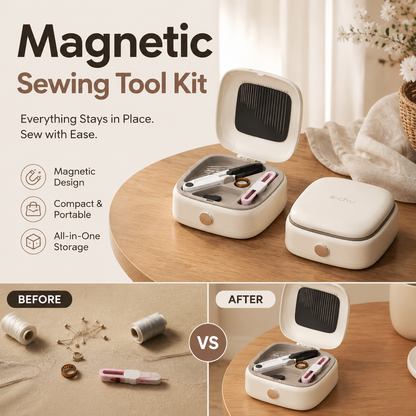 🧵 50% Off Now ✨ Portable Magnetic Sewing Kit — 40 Pieces & Double-Layer Case 🧲