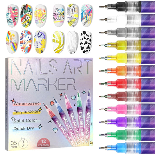 🌟🎁LAST WEEK SPECIAL PRICE!⏳12 Colors Nail Art Pens Set🎨💅