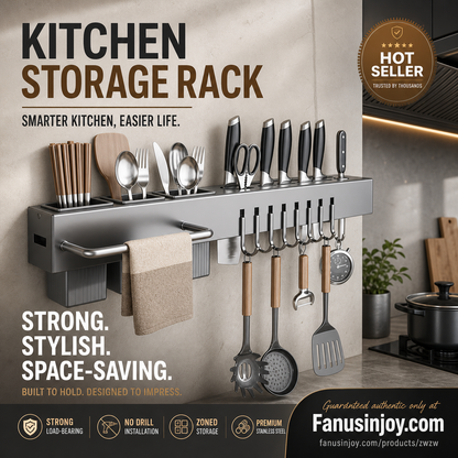 🍽️ 40% OFF! ✨ Multifunctional Kitchen Chopstick & Knife Holder – Zoned Storage, Hollowed Drainage, Premium Carbon Steel, Countertop Organizer 👨‍🍳