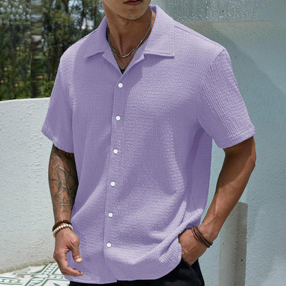 Men's Textured Button Front Shirt