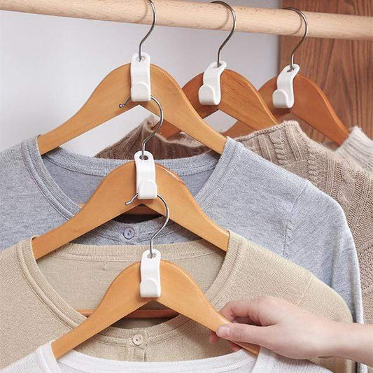 Space-Saving Hanger Connector Hooks - Doubles Closet Space, Sturdy & Versatile for All Hangers