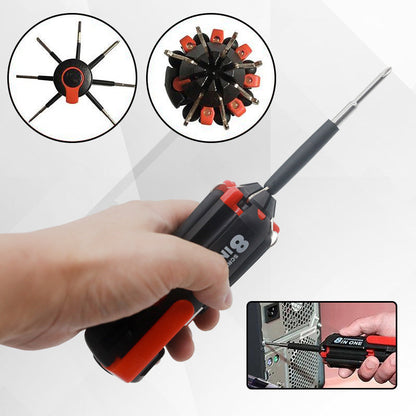 📢📢50%  OFF !! ⏰ 8-in-1 Folding Screwdriver – Built-In LED Work Light & Flashlight