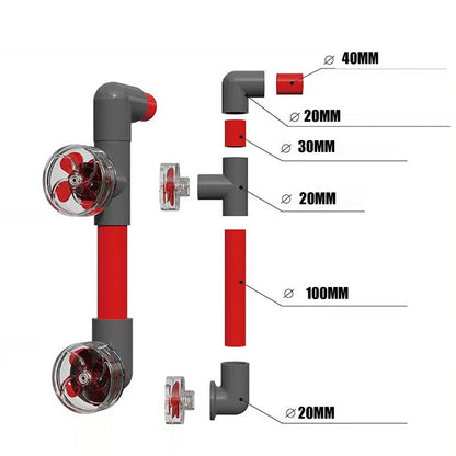 Auto-Rotating 4-Blade Fan Kit for Fish Tank Outlet