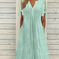 ⏰Last Day Sale 50% Off💃Women's Elegant V-Neck Hollow-Out Solid Dress
