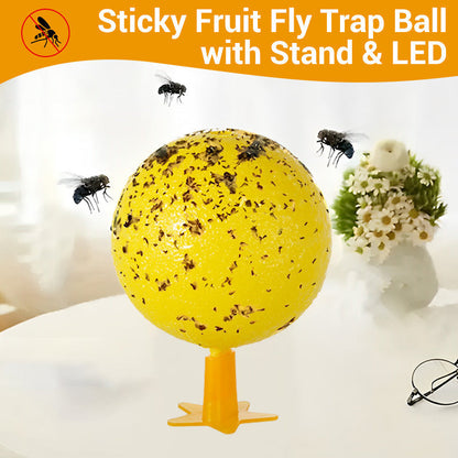 ✨2026 Hot Sale⌛🔥Sticky Fruit Fly Trap Ball with Stand & LED