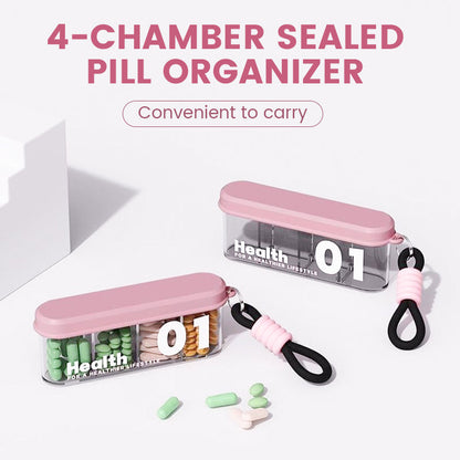 🎁 Hot Sale 49% OFF 🔥Outdoor 4 Compartment Portable Sealed Pill Organiser