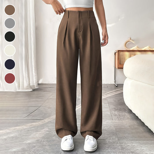 🏆 Last Day Special Price £19.99!!!💝New Style✨Women's High Waisted Straight Leg Work Trousers , Smart & Casual Look for Office and Beyond