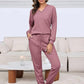 Women's V-Neck Waffle Sleepwear Set
