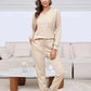 Women's V-Neck Waffle Sleepwear Set