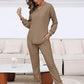 Women's V-Neck Waffle Sleepwear Set