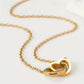 Collar/Pulsera Colgante de Corazones Entrelazados de Acero Inoxidable