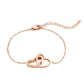 Collar/Pulsera Colgante de Corazones Entrelazados de Acero Inoxidable