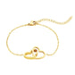 Collar/Pulsera Colgante de Corazones Entrelazados de Acero Inoxidable
