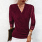 ⚡Black Friday Flash Deal! 🔥Hot Sale Offers-Women's Sparkle Crossover V-Neck Long Sleeve Top Direct 50% Off, This Deal is Epic!
