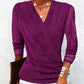 ⚡Black Friday Flash Deal! 🔥Hot Sale Offers-Women's Sparkle Crossover V-Neck Long Sleeve Top Direct 50% Off, This Deal is Epic!