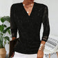 ⚡Black Friday Flash Deal! 🔥Hot Sale Offers-Women's Sparkle Crossover V-Neck Long Sleeve Top Direct 50% Off, This Deal is Epic!