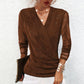 ⚡Black Friday Flash Deal! 🔥Hot Sale Offers-Women's Sparkle Crossover V-Neck Long Sleeve Top Direct 50% Off, This Deal is Epic!