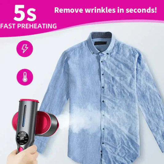 🥳2026 HOT SALE🥳💞50K+ SOLD!💥🧺💨 50% OFF! Steam Iron & Steamer 2-in-1 – Kills 99.99% mites & bacteria. 5s preheat, 150ml tank. Ceramic plate, even heat. Safe for silk to cotton. Your fabric care essential. 🛡️🌿