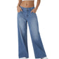 👖🔥🔥Women’s Fashion Wide Leg Jeans with Pockets✨