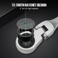 180° Flex-Head Spanner with 72-Tooth Ratchet