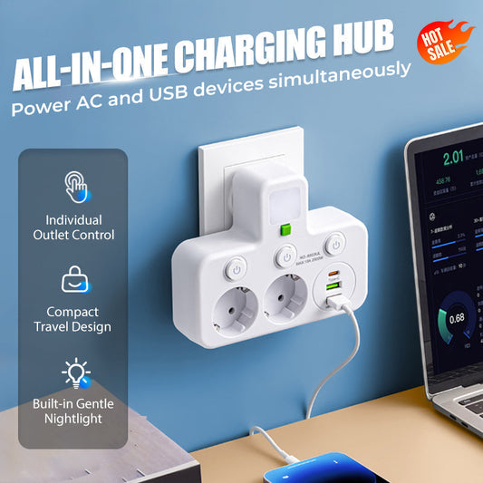 🔌 60% OFF NOW! ⚡ Smart Power Strip with USB – Overload Protection, USB-C Fast Charging & Child Safety 🔒