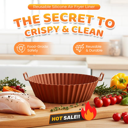 🏆 Last Day Special Price!!! Reusable Silicone Air Fryer Liner