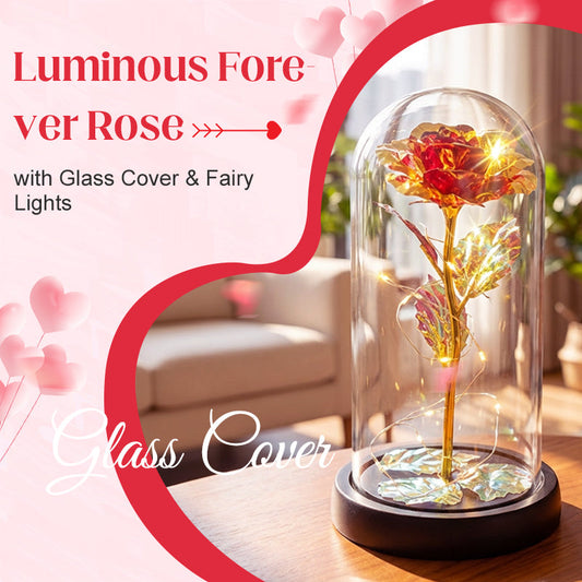 Preserved Real Rose in Glass Dome Eternal Flower Gift for Women Valentine's Day Birthday Anniversary Mother's Day Decorative Christmas Gifts for Christmas Day Stunning Rainbow Holographic Coating Plated Galaxy Rose