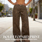 Women's Leopard Print High-Waist Wide-Leg Jeans